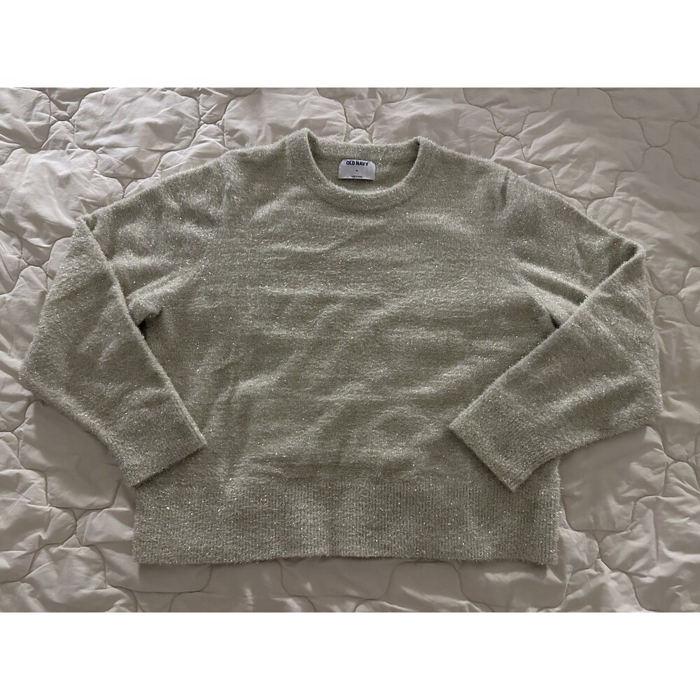 Old Navy Metallic Tinsel Knit Sweater Gold